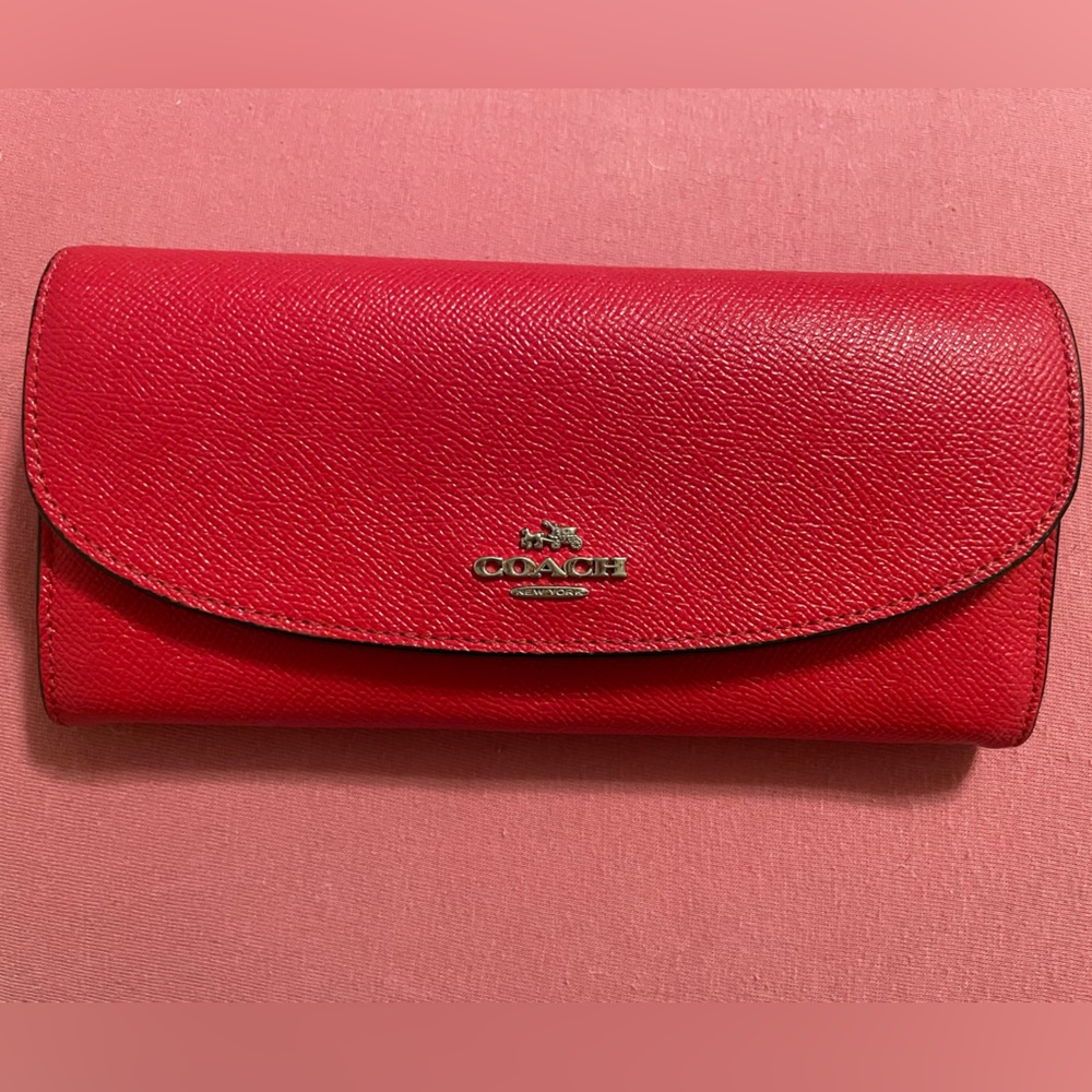 Red coach long wallet